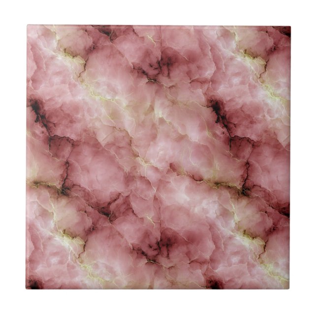 Marble-like Pattern in Shades of Pink and Cream Tile (Front)
