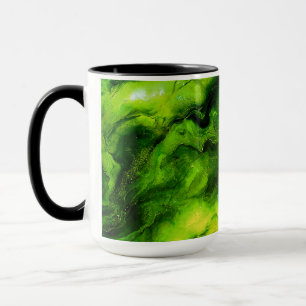 Marble-Like Texture in Bright Green Mug