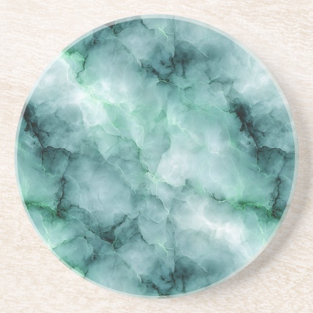 Marble -Like Texture in Light Mint Green Coaster (Front)