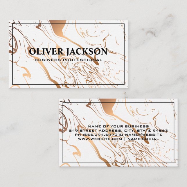 Marble Liquid Background Business Card (Front/Back)