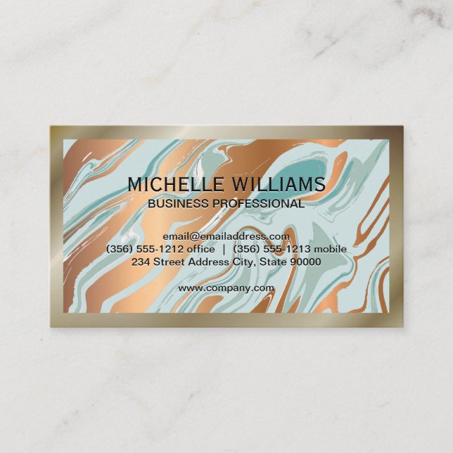 Marble Liquify Background | Border Business Card (Front)