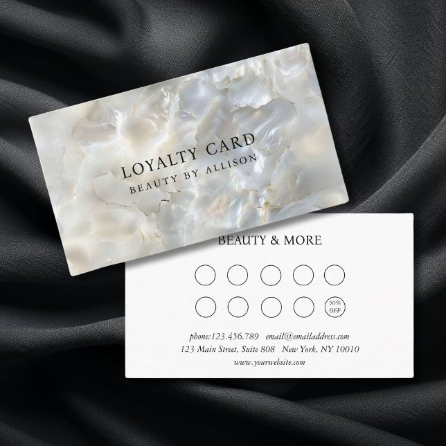 Marble, Loyalty 10,  Salon Business Card (Marble, Loyalty 10, Salon Business Card)
