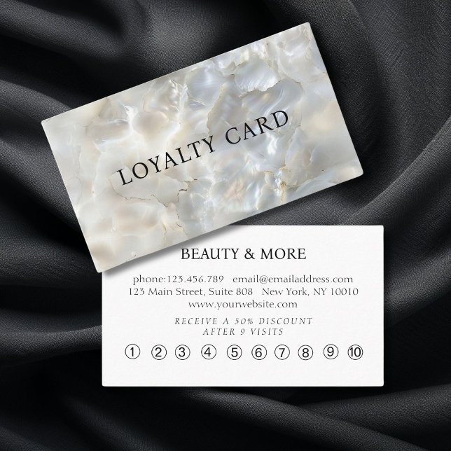 Marble, Loyalty 10,  Salon Business Card (Marble, Loyalty 10, Salon Business Card)