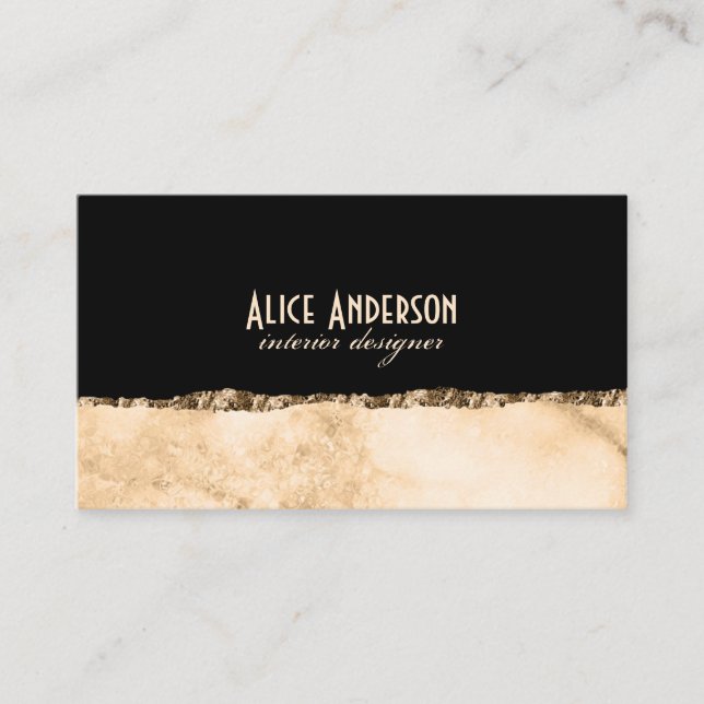 Marble luxury elegant gold modern glam designer  business card (Front)