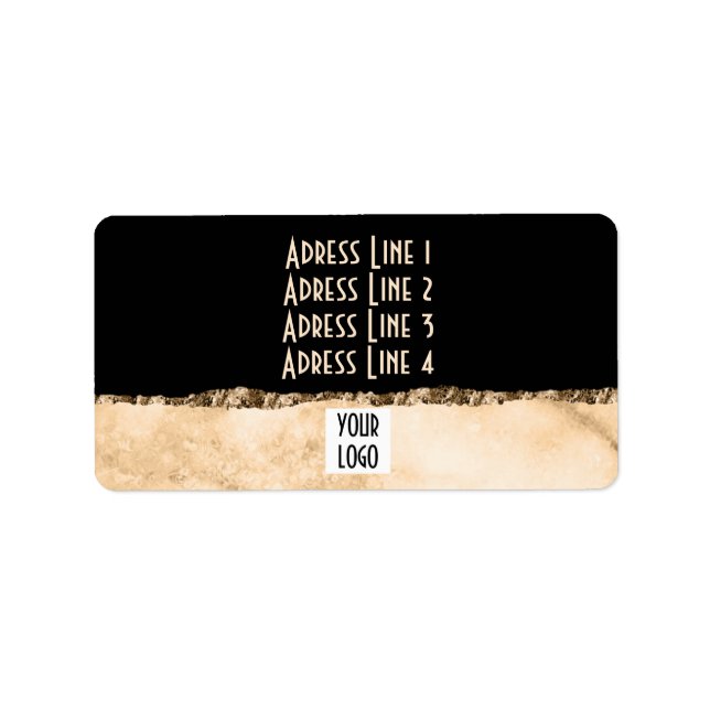 Marble luxury elegant gold modern return adress  label (Front)