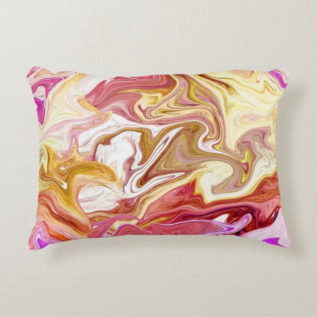 Marble Magic: Colourful Abstract Design Decorative Cushion (Front)