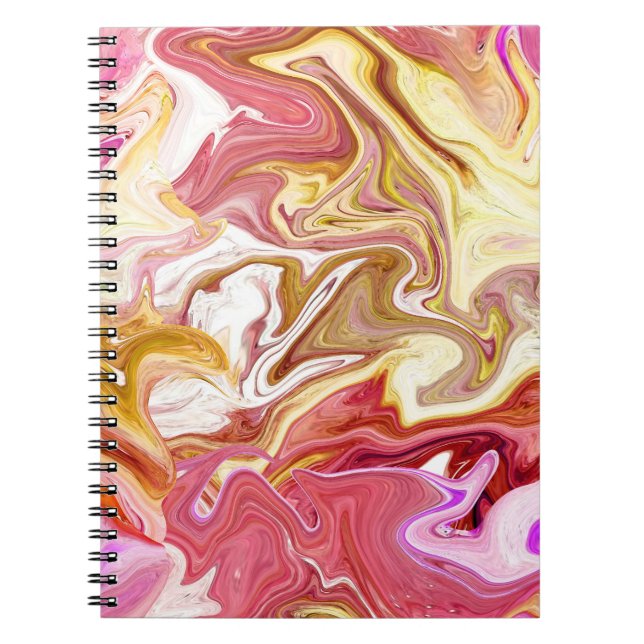 Marble Magic: Colourful Abstract Design Notebook (Front)