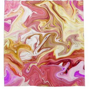 Marble Magic: Colourful Abstract Design Shower Curtain