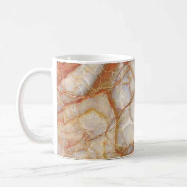 Marble Majesty: Glossy Elegance Coffee Mug (Left)