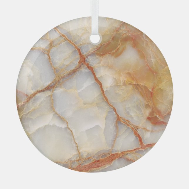 Marble Majesty: Glossy Elegance Glass Tree Decoration (Front)
