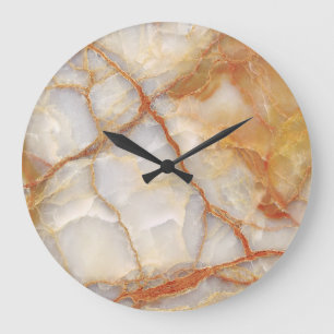 Marble Majesty: Glossy Elegance Large Clock