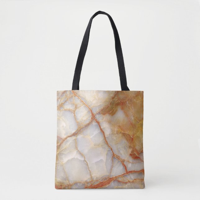 Marble Majesty: Glossy Elegance Tote Bag (Front)