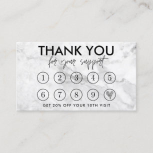 Marble Makeup Hair Logo Loyalty Card