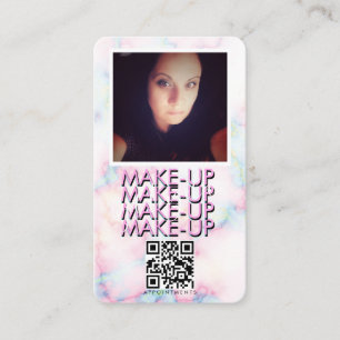 Marble Makeup Salon QR Code Photo Business Card