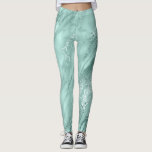 Marble Minimal Abstract Teal Aquatic Blue Leggings<br><div class="desc">Elegant unique simply  trendy leggings projected according to actual trends in design.
Makes a snail shapes for body</div>