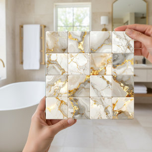 Marble Mix 4x4 Squares Ivory ID1185b Tile