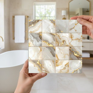 Marble Mix 4x4 Squares Ivory ID1186c Tile