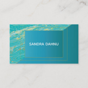 Marble Modern Minimal cyan turquoise Business Card