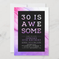 Marble | Modern Typography 30th Birthday Party