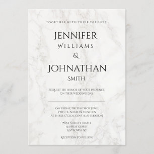 Marble modern wedding invitations