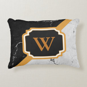 Marble Monogram Decorative Cushion