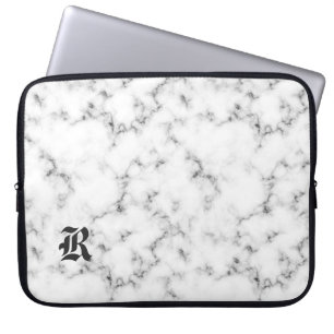 Marble monogram laptop sleeve