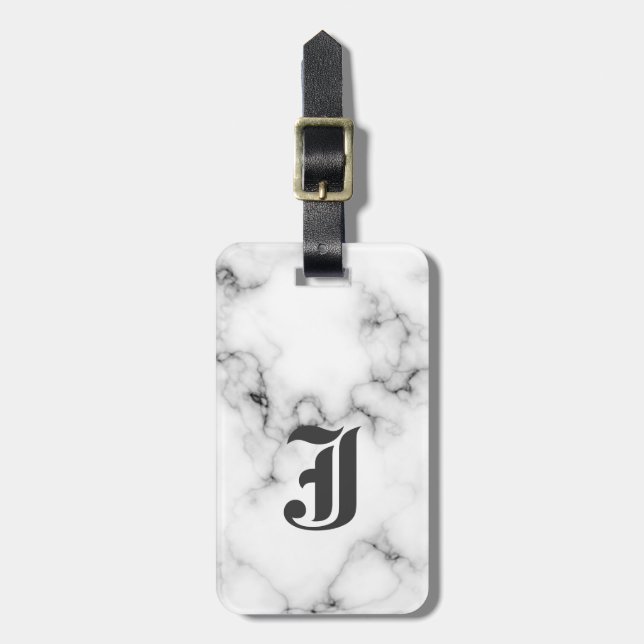 Marble monogram luggage tag (Front Vertical)