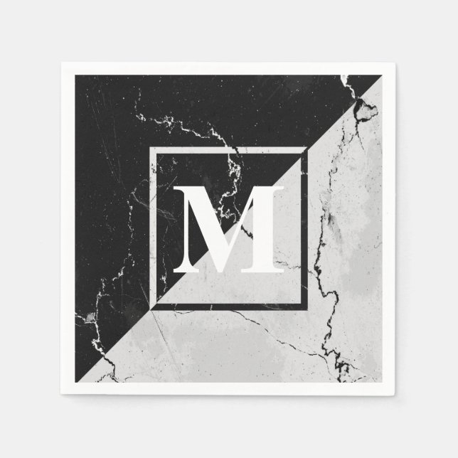Marble Monogram Napkin (Front)