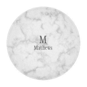 Marble Monogram White Custom 12" Cutting Board