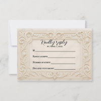 Marble Mystique Wedding RSVP Card