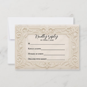 Marble Mystique Wedding RSVP Card