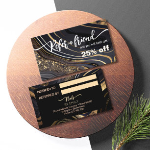 Marble nail salon  Refer a friend  Referral Card