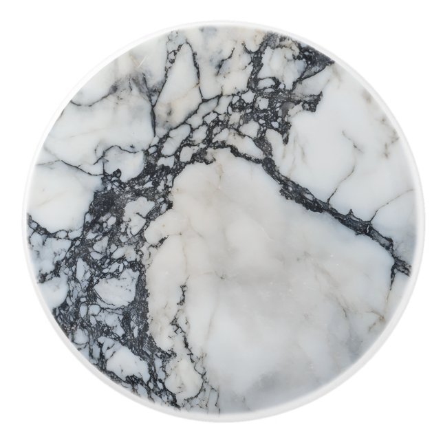Marble Natural Grey Pattern Ceramic Knob (Front)