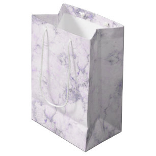 Marble Natural Stone Grey with Soft Purple Pink Ve Medium Gift Bag