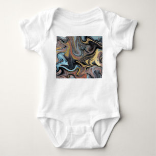Marble Nature Artwork Golden Glitter Baby Bodysuit