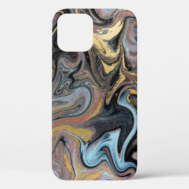 Marble Nature Artwork Golden Glitter Case-Mate iPhone Case (Back)
