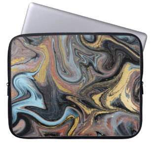 Marble Nature Artwork Golden Glitter Laptop Sleeve