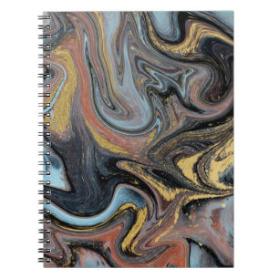 Marble Nature Artwork Golden Glitter Notebook