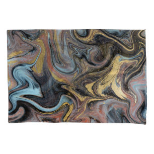 Marble Nature Artwork Golden Glitter Pillowcase