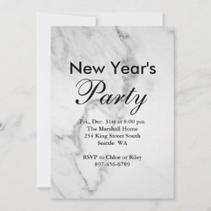Marble New Year's Eve Party Invitation