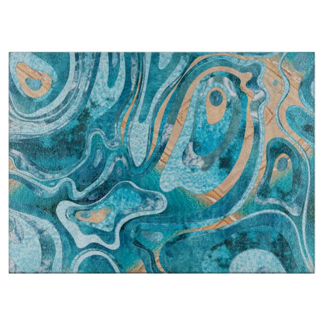 Marble Ocean Beach Cutting Board (Front)