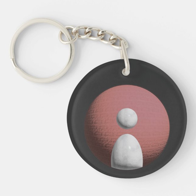 Marble on Red Moon Avatar T-Shirt Key Ring (Front)