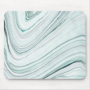Marble Paper, Aqua/Grey Mouse Pad