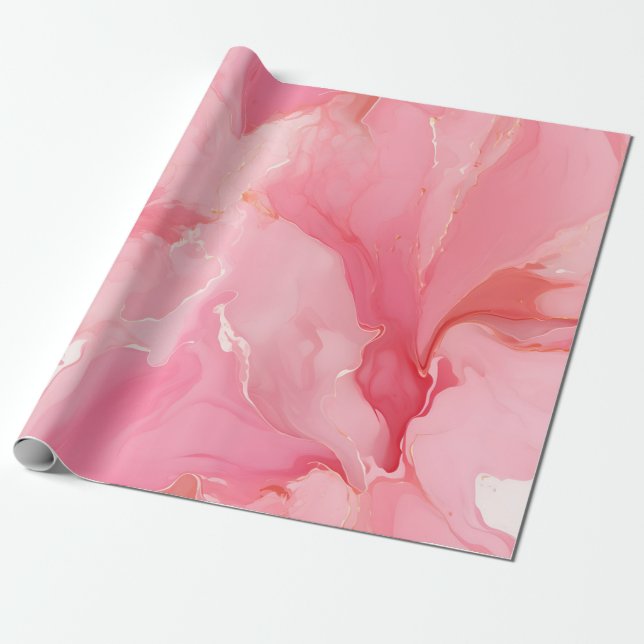 Marble Pastel Pink Wrapping Paper (Unrolled)