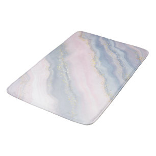 Marble Pastel Stone Texture Glitter Watercolor Bath Mat