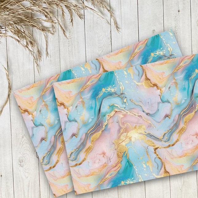 Marble Pastels and Gold Foil Look Tissue Paper (Creator Uploaded)