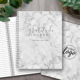 Marble Pattern Gratitude Journal - photo/logo back