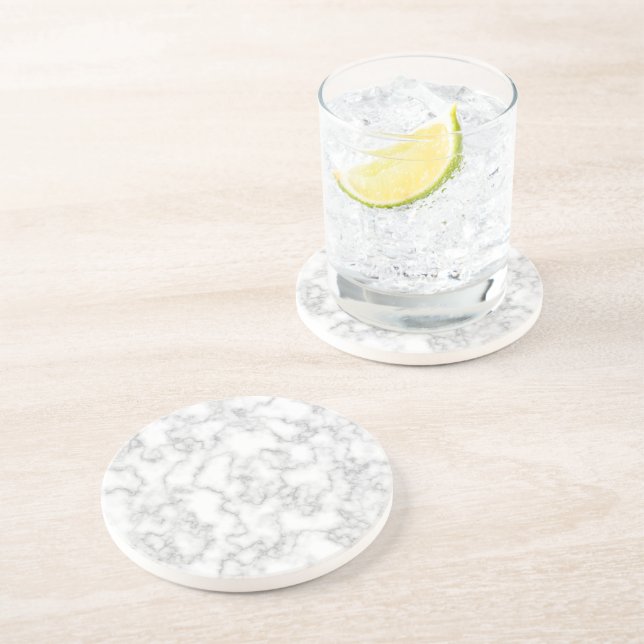 Marble Pattern Grey White Marbled Stone Background Coaster (Side)