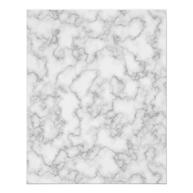 Marble Pattern Grey White Marbled Stone Background Poster (Front)