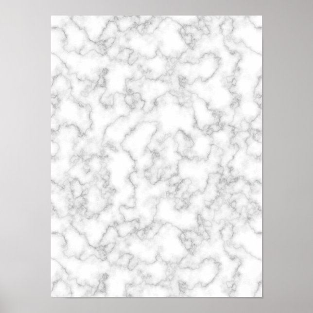 Marble Pattern Grey White Marbled Stone Background Poster (Front)